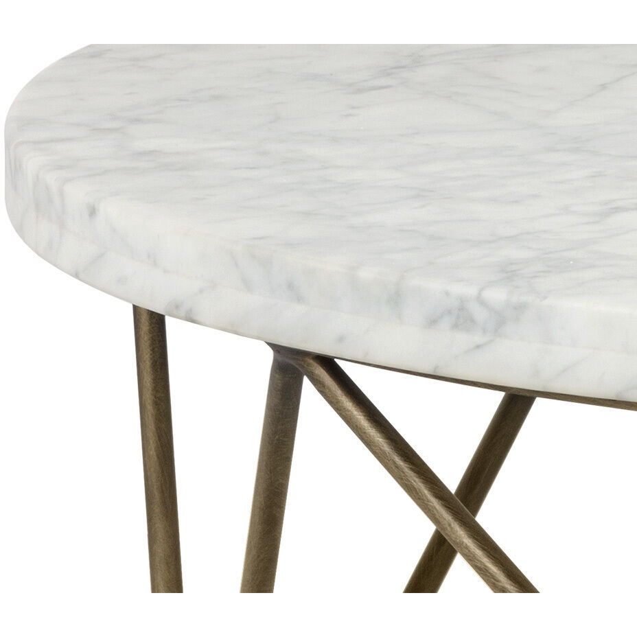 Skyy 40 X 15 inch White / Antique Brass Coffee Table